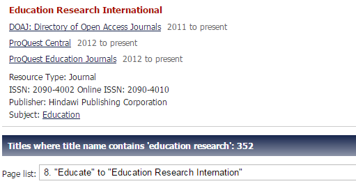 Journal Results