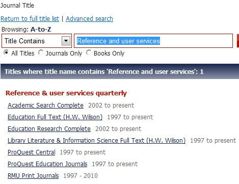 Journal Search