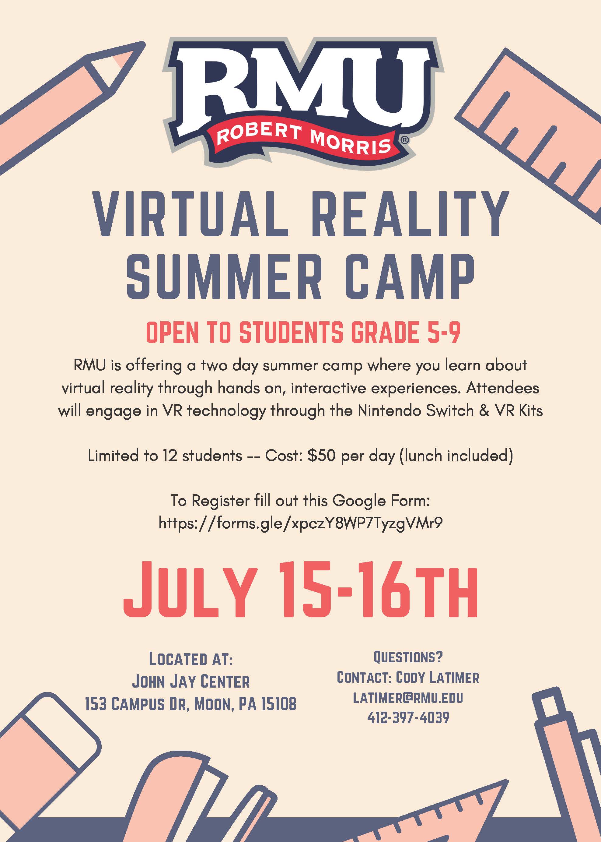 VR Summer Camp Flyer