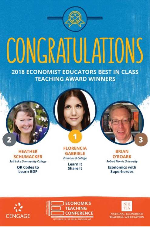 Congratulations Flyer of Prof. O'Roark's Award