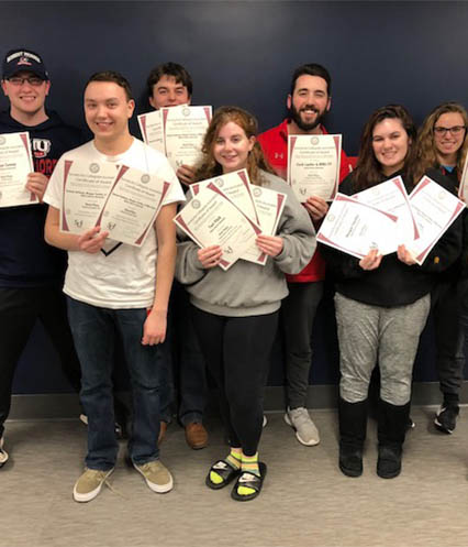 Sentry Media students pose with their record total of SCJ national awards.