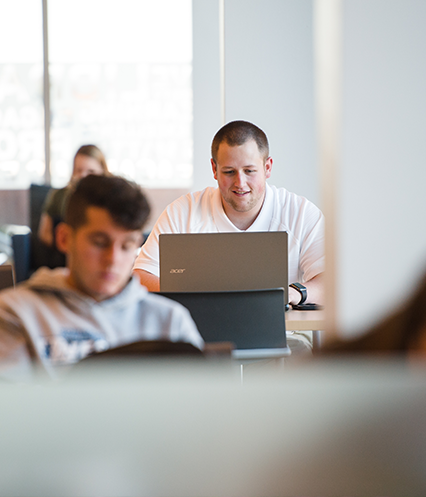 Student on his laptop